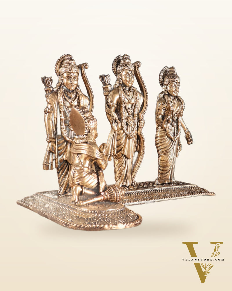 Brass Superfine Intricate Ram Darbar Idol – 6" x 7.5" x 5" | Handcrafted by Silver Artisans