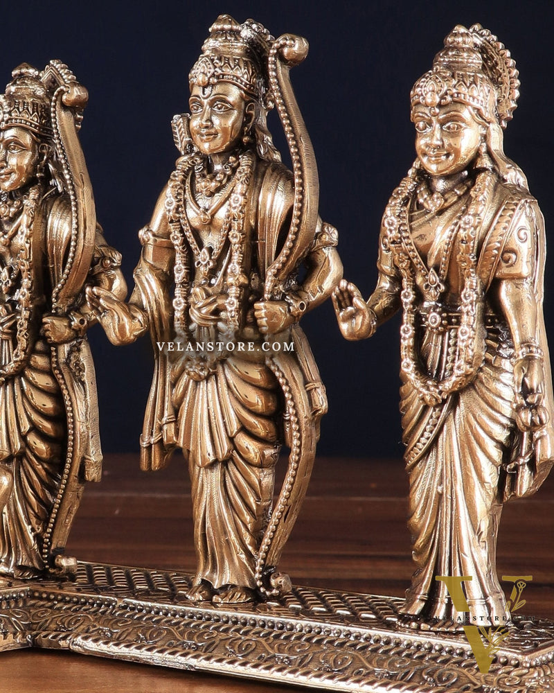 Brass Superfine Intricate Ram Darbar Idol – 6" x 7.5" x 5" | Handcrafted by Silver Artisans