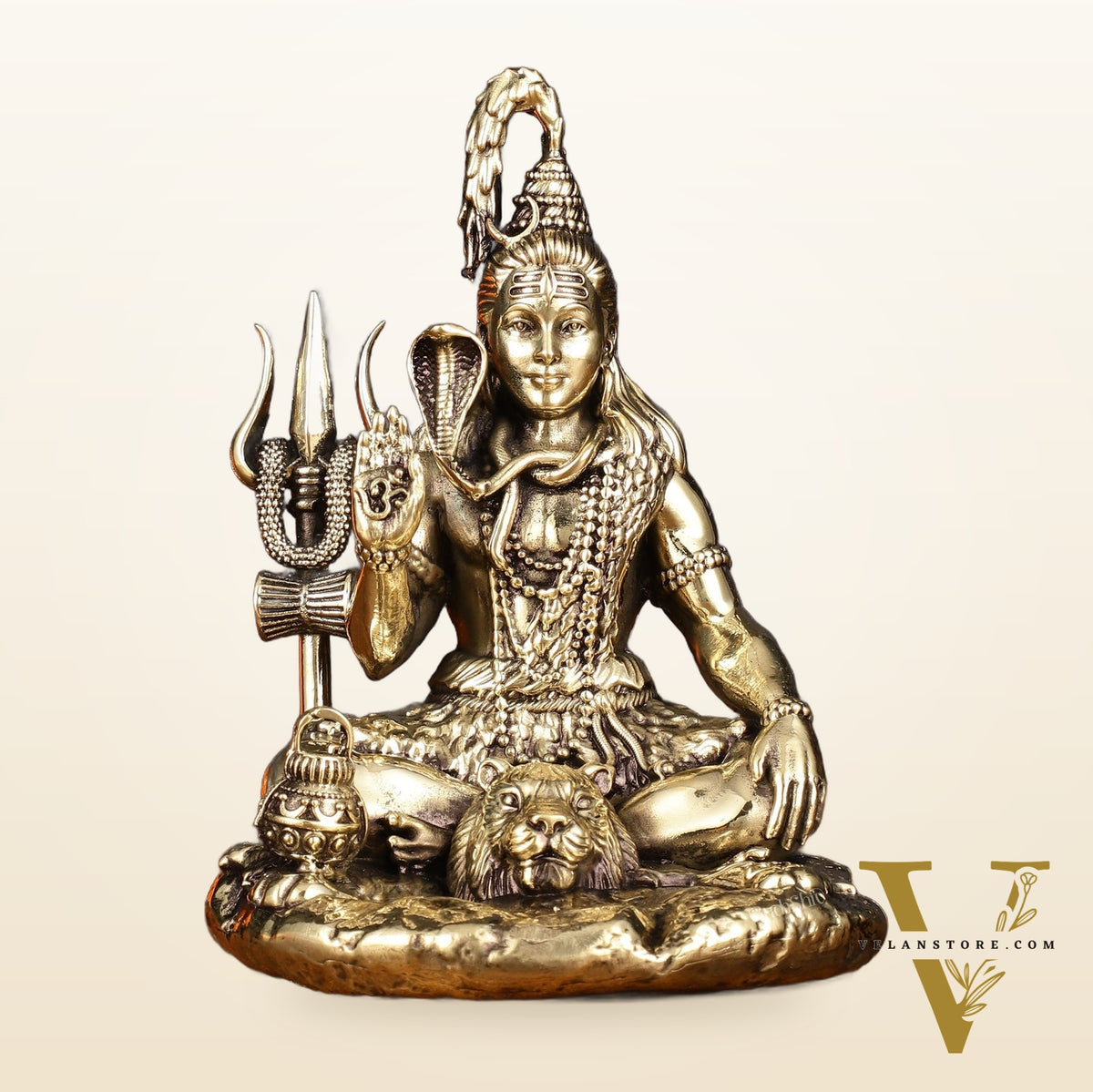Brass Superfine Intricately Carved Lord Shiva Aashirwad Idol - 5.5 Inch