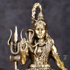 Brass Superfine Intricately Carved Lord Shiva Aashirwad Idol - 5.5 Inch