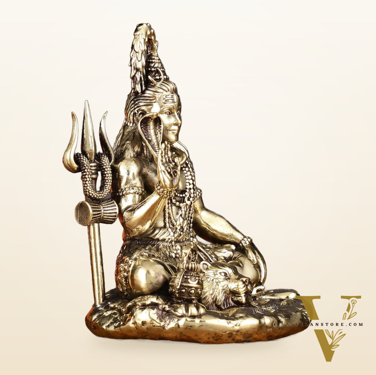 Brass Superfine Intricately Carved Lord Shiva Aashirwad Idol - 5.5 Inch
