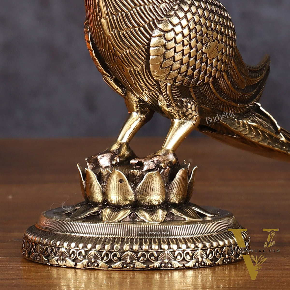 Brass Superfine Intricately Carved Parrot Showpiece - 4 Inch