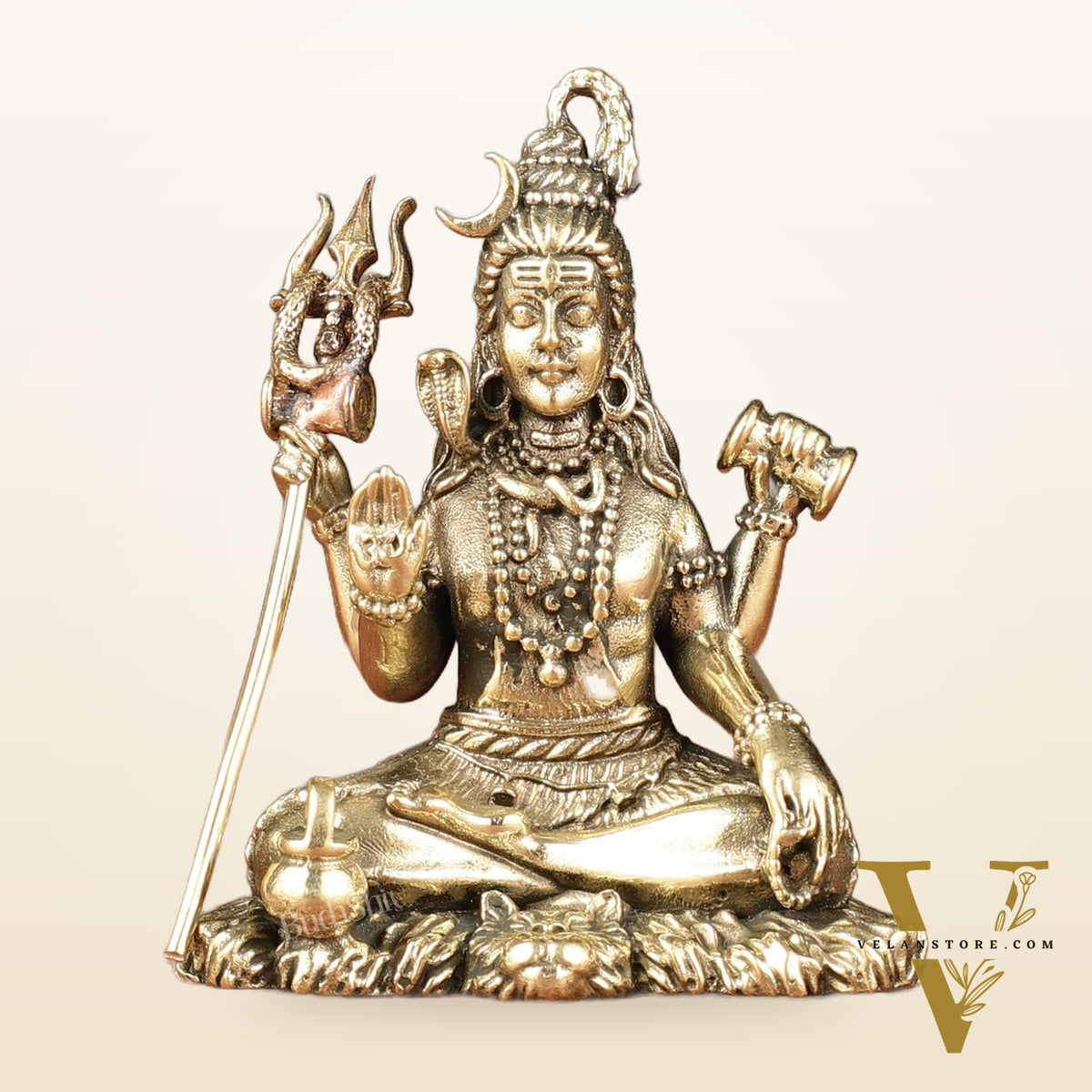 Brass Superfine Intricately Crafted Lord Shiva Idol - 2.5"