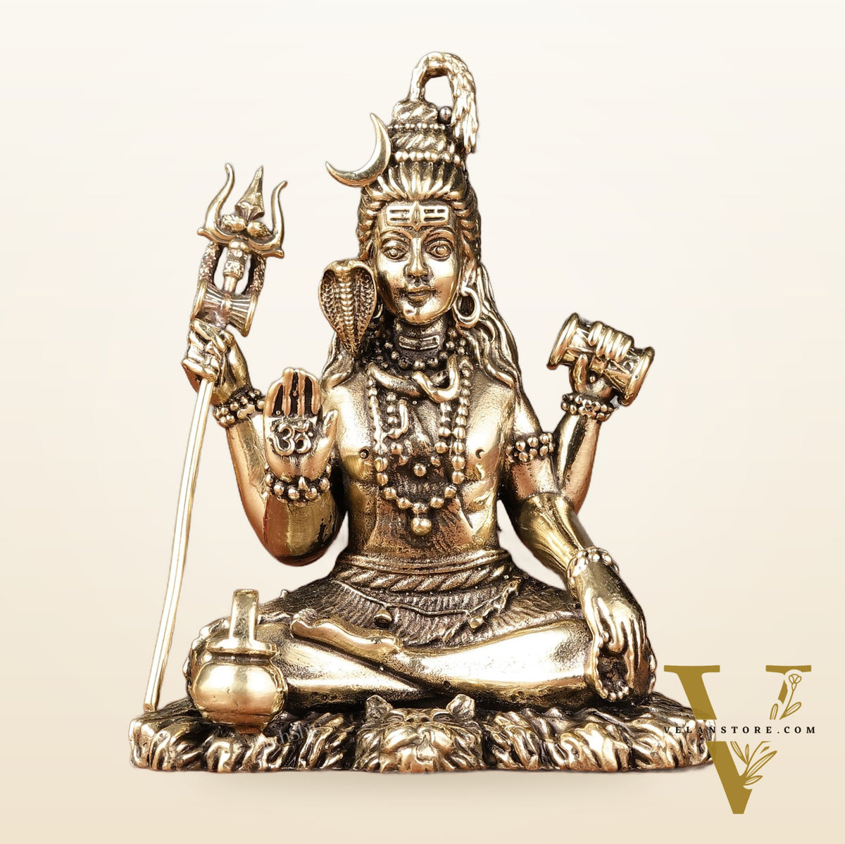 Brass Superfine Intricately Crafted Lord Shiva Idol - 3.5"