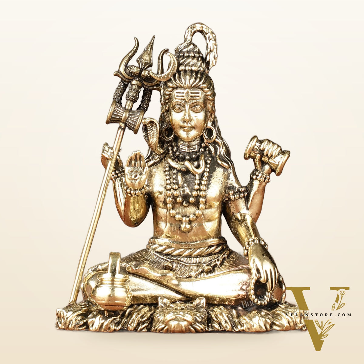 Brass Superfine Intricately Crafted Lord Shiva Idol - 4"