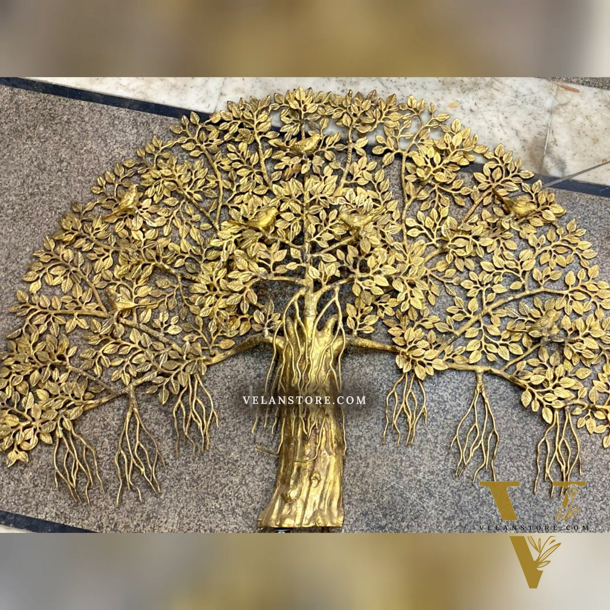 Brass Superfine Kalpavriksha Tree Brass Bodhi tree for wall 4 feet 48"