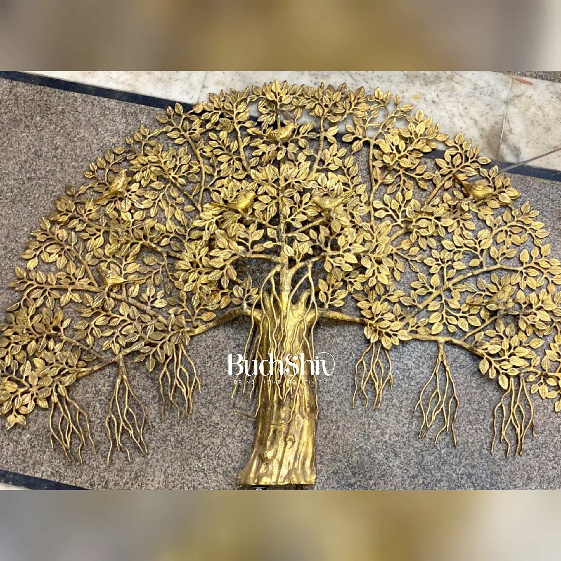 Brass Superfine Kalpavriksha Tree Brass Bodhi tree for wall 4 feet 48"