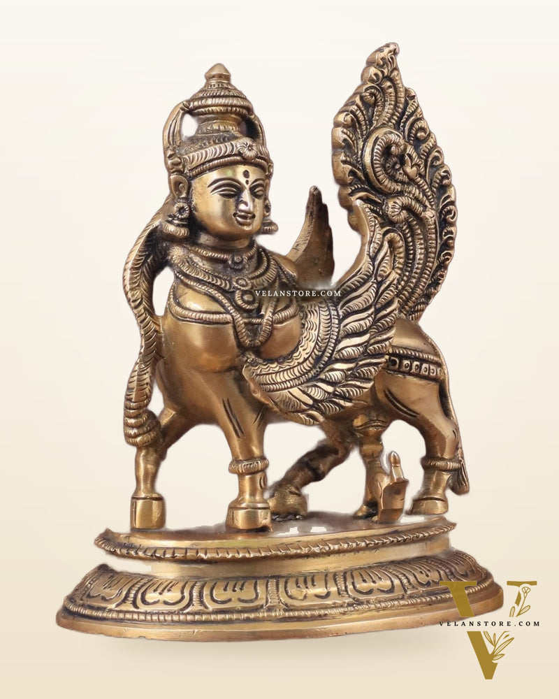 Brass Superfine Kamdhenu Cow with Calf Idol - Gold Finish, Divine Symbol of Abundance
