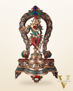Brass Superfine Krishna large statue 31"