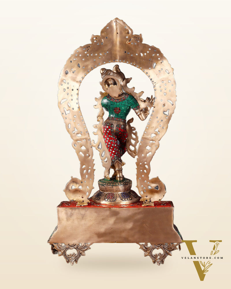 Brass Superfine Krishna large statue 31"