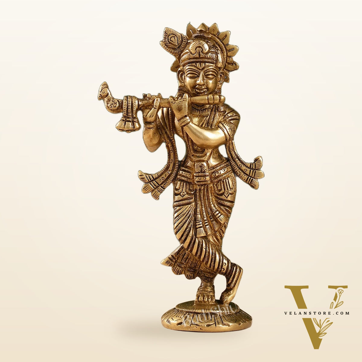 Brass Superfine Krishna Murti | Height 6.5 inch