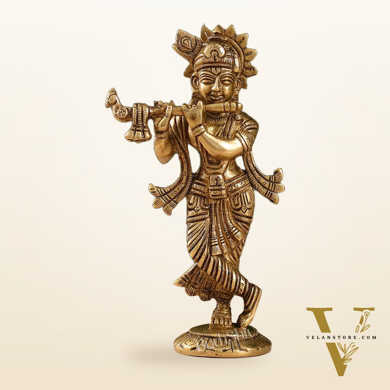 Brass Superfine Krishna Murti | Height 6.5 inch