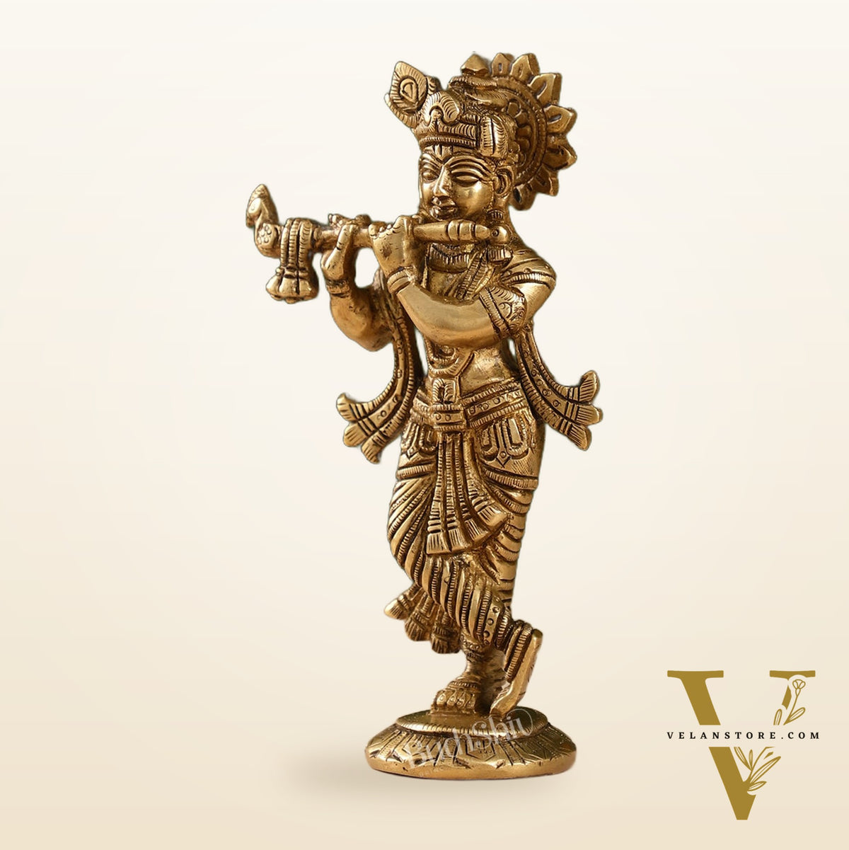 Brass Superfine Krishna Murti | Height 6.5 inch