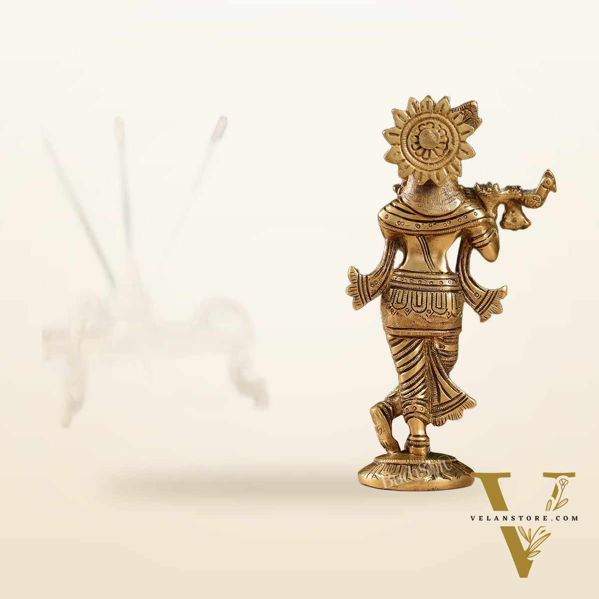 Brass Superfine Krishna Murti | Height 6.5 inch