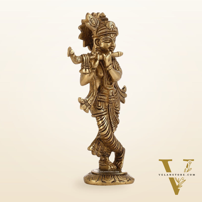 Brass Superfine Krishna Murti | Height 6.5 inch