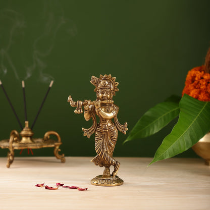 Brass Superfine Krishna Murti | Height 6.5 inch