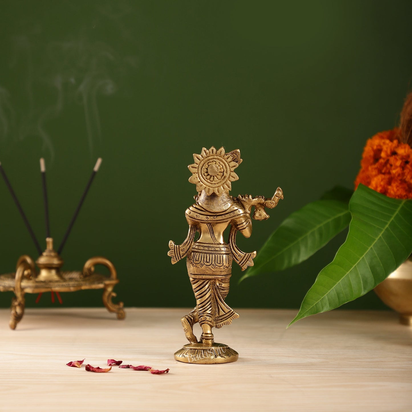 Brass Superfine Krishna Murti | Height 6.5 inch