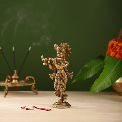 Brass Superfine Krishna Murti | Height 6.5 inch