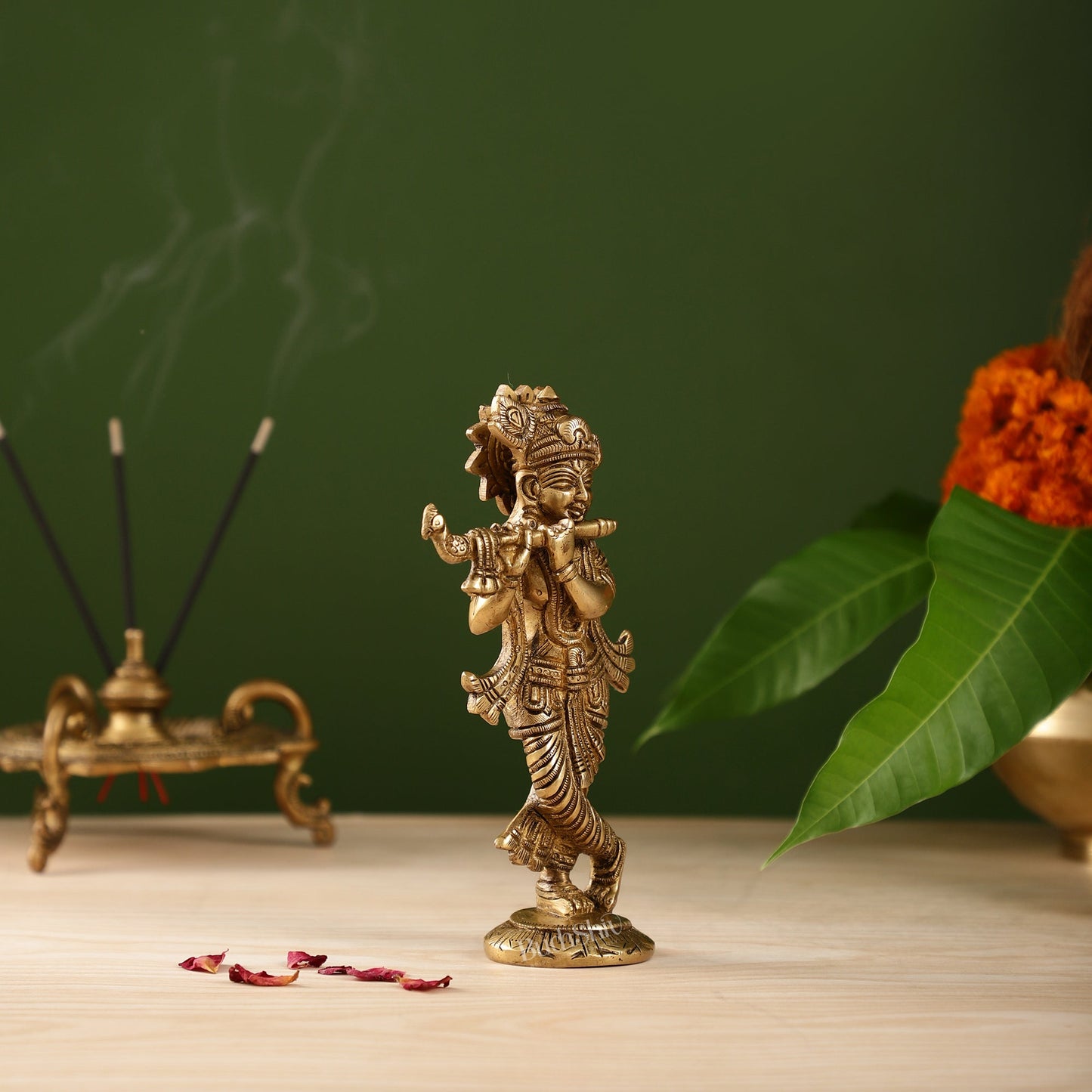 Brass Superfine Krishna Murti | Height 6.5 inch