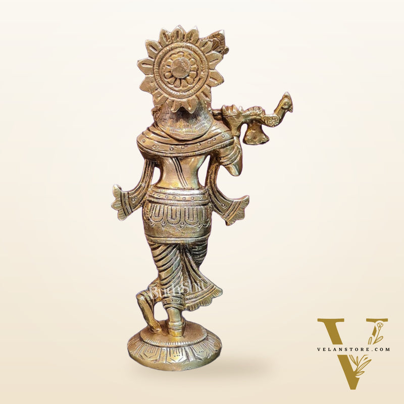 Brass Superfine Krishna Murti | Height 6.75 inches | Divine Artwork