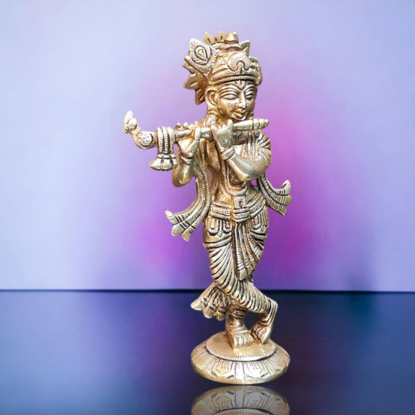 Brass Superfine Krishna Murti | Height 6.75 inches | Divine Artwork