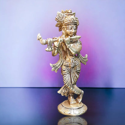 Brass Superfine Krishna Murti | Height 6.75 inches | Divine Artwork
