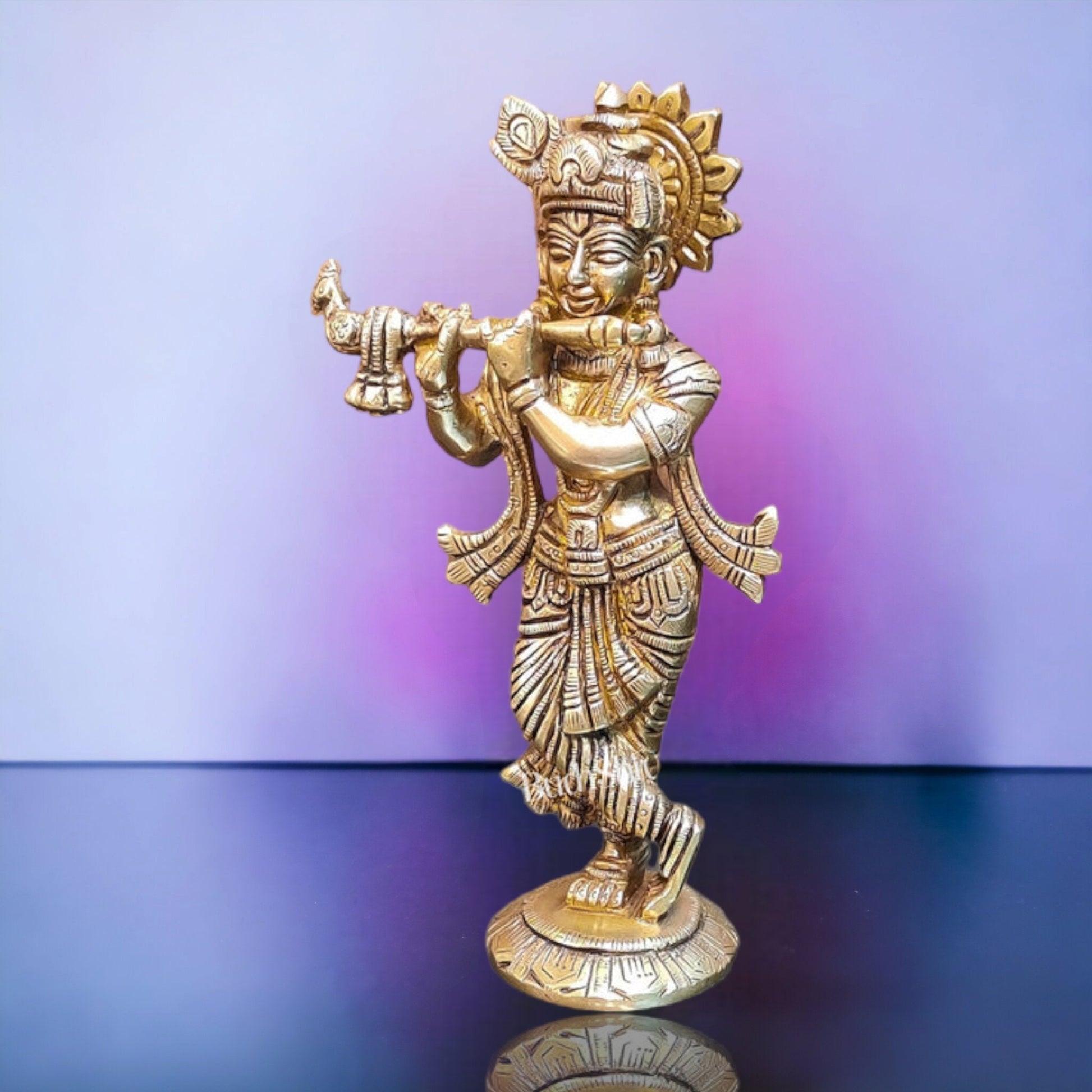 Brass Superfine Krishna Murti | Height 6.75 inches | Divine Artwork