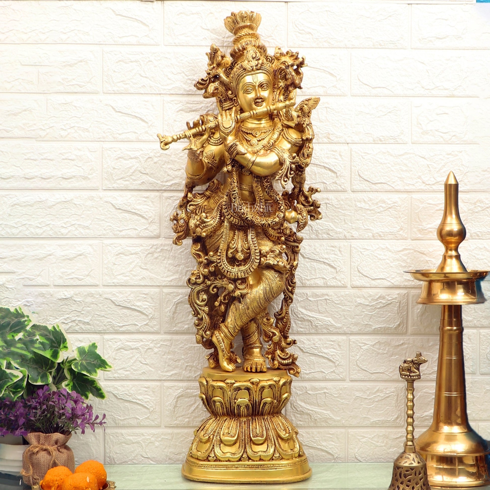 Brass Superfine Krishna Statue 28 inch