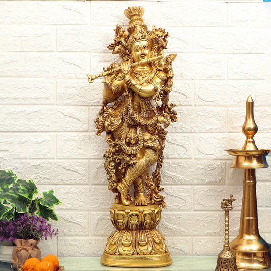 Brass Superfine Krishna Statue 28 inch