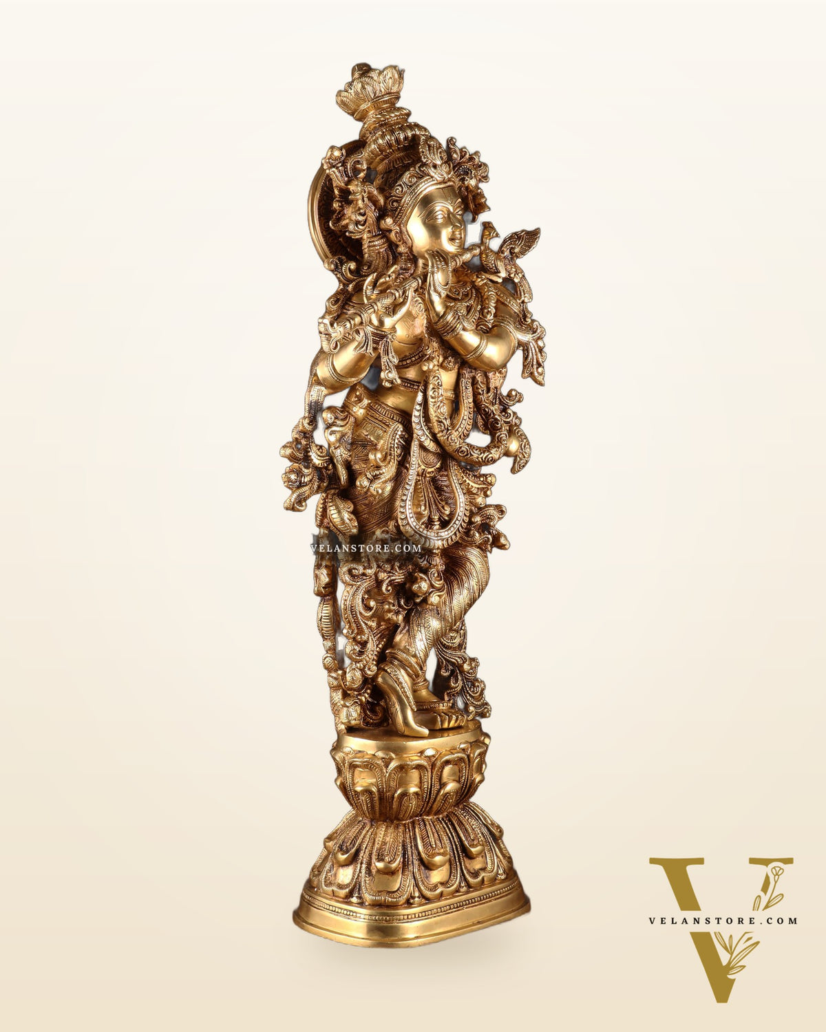 Brass Superfine Krishna Statue - 30" Original