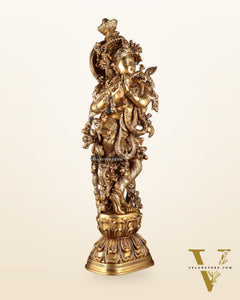 Brass Superfine Krishna Statue - 30" Original