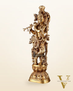 Brass Superfine Krishna Statue - 30" Original