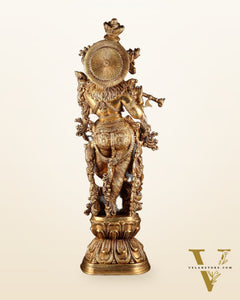 Brass Superfine Krishna Statue - 30" Original