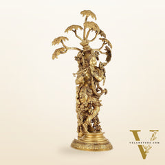 Brass Superfine Krishna under Kalpavriksha statue 35"