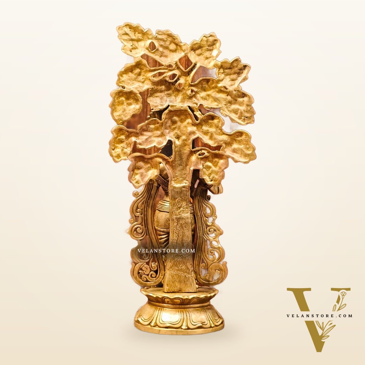 Brass Superfine Krishna with Kalpavriksha Tree