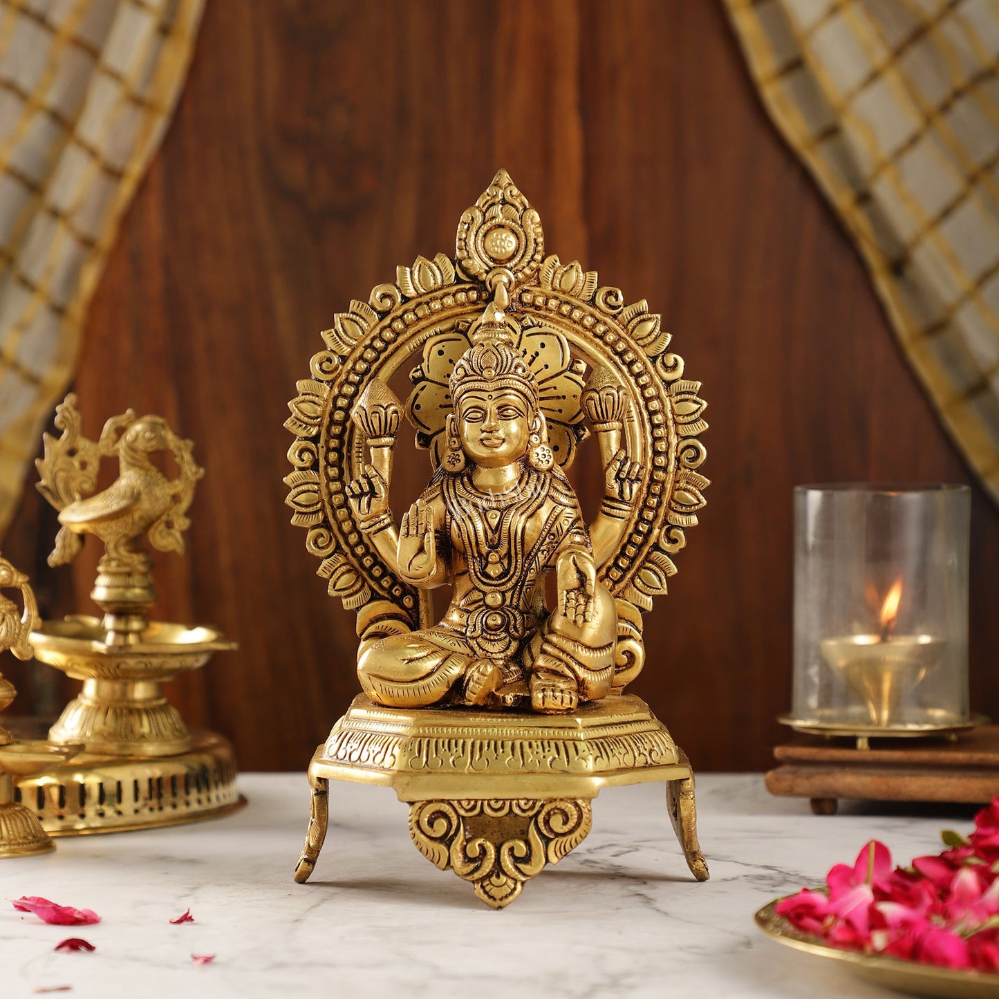 Brass Superfine Lakshmi idol 10.5 "