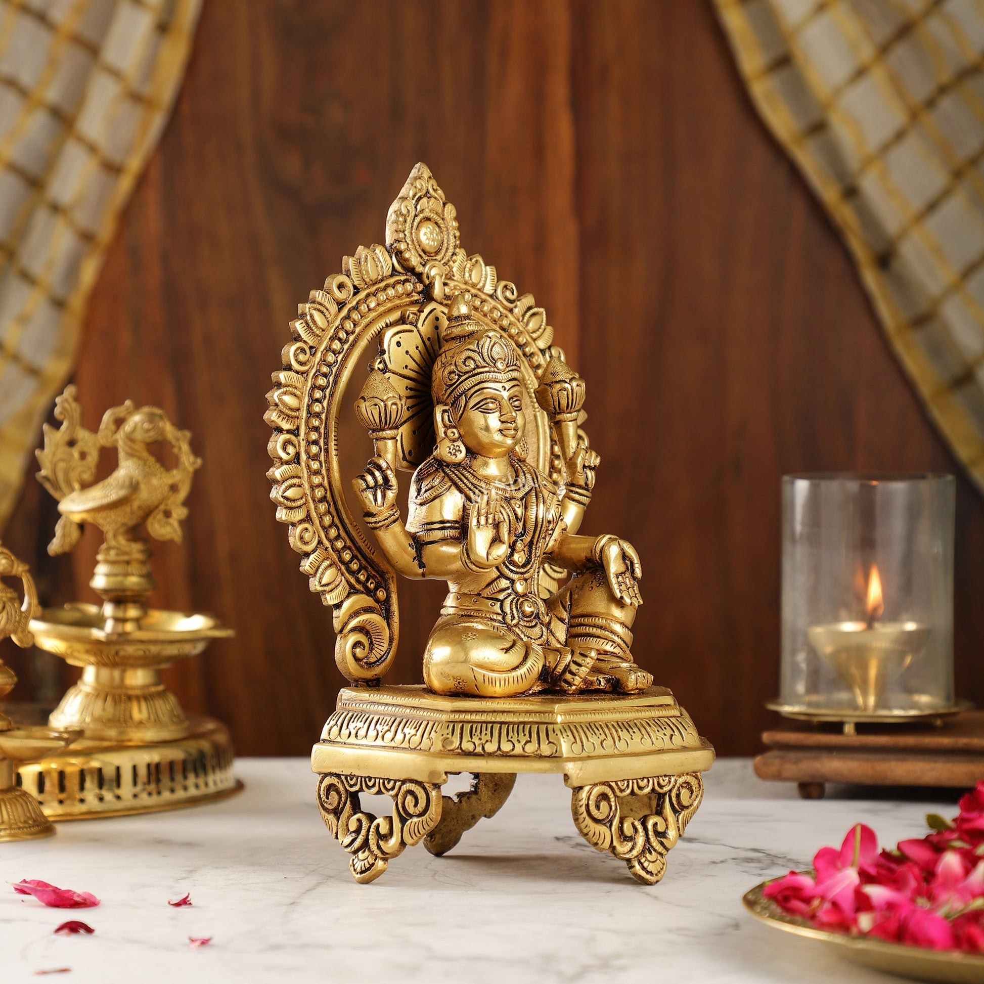 Brass Superfine Lakshmi idol 10.5 "