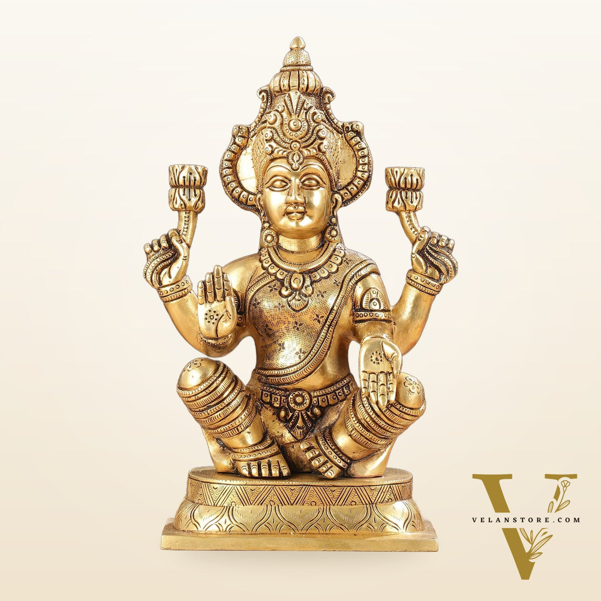 Brass Superfine Lakshmi Idol - 11.5 Inch Statue