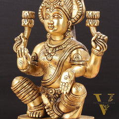 Brass Superfine Lakshmi Idol - 11.5 Inch Statue