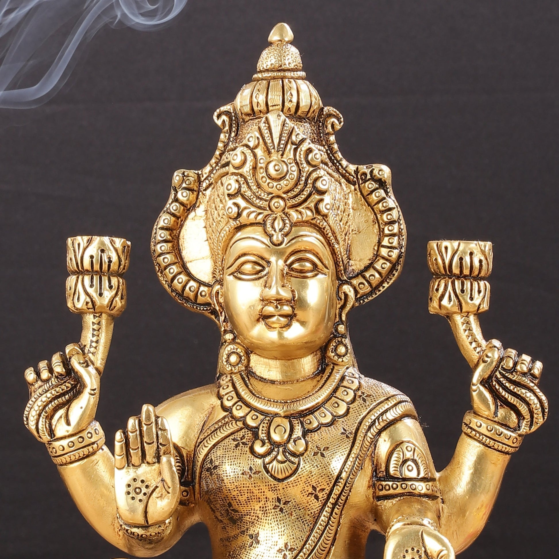 Brass Superfine Lakshmi Idol - 11.5 Inch Statue