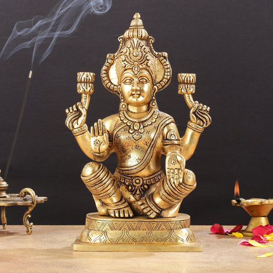 Brass Superfine Lakshmi Idol - 11.5 Inch Statue