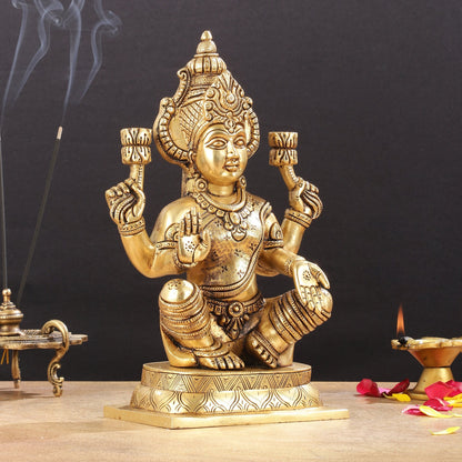 Brass Superfine Lakshmi Idol - 11.5 Inch Statue