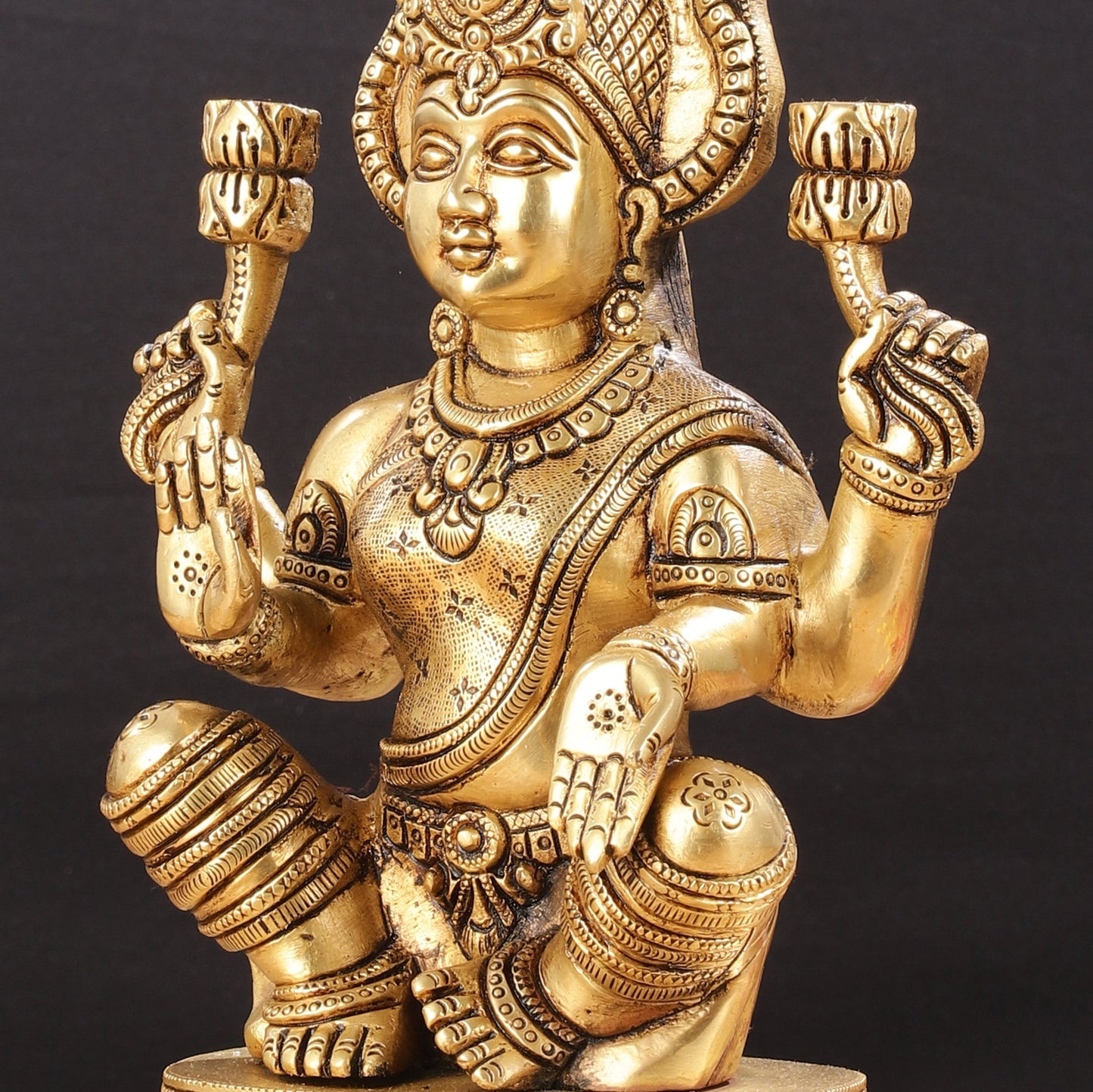 Brass Superfine Lakshmi Idol - 11.5 Inch Statue