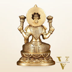 Brass Superfine Lakshmi Idol - 7" Elegant Sculpture