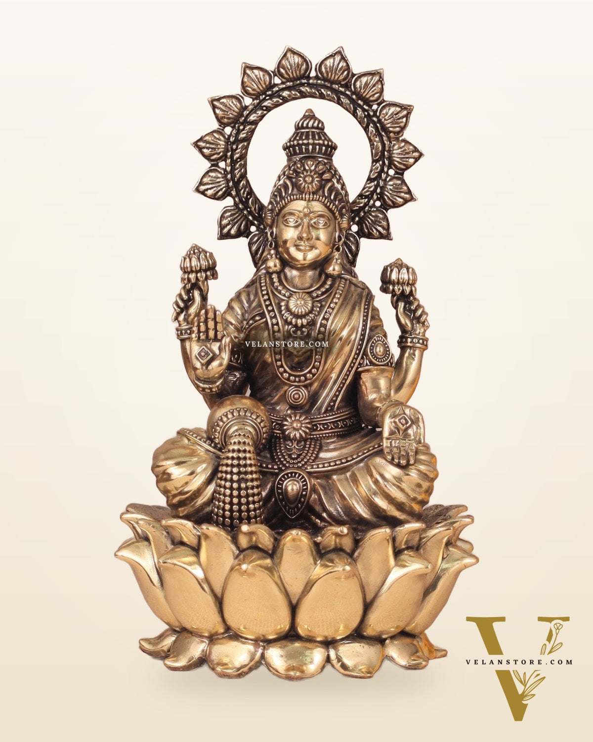 Brass Superfine lakshmi Idol - 8"