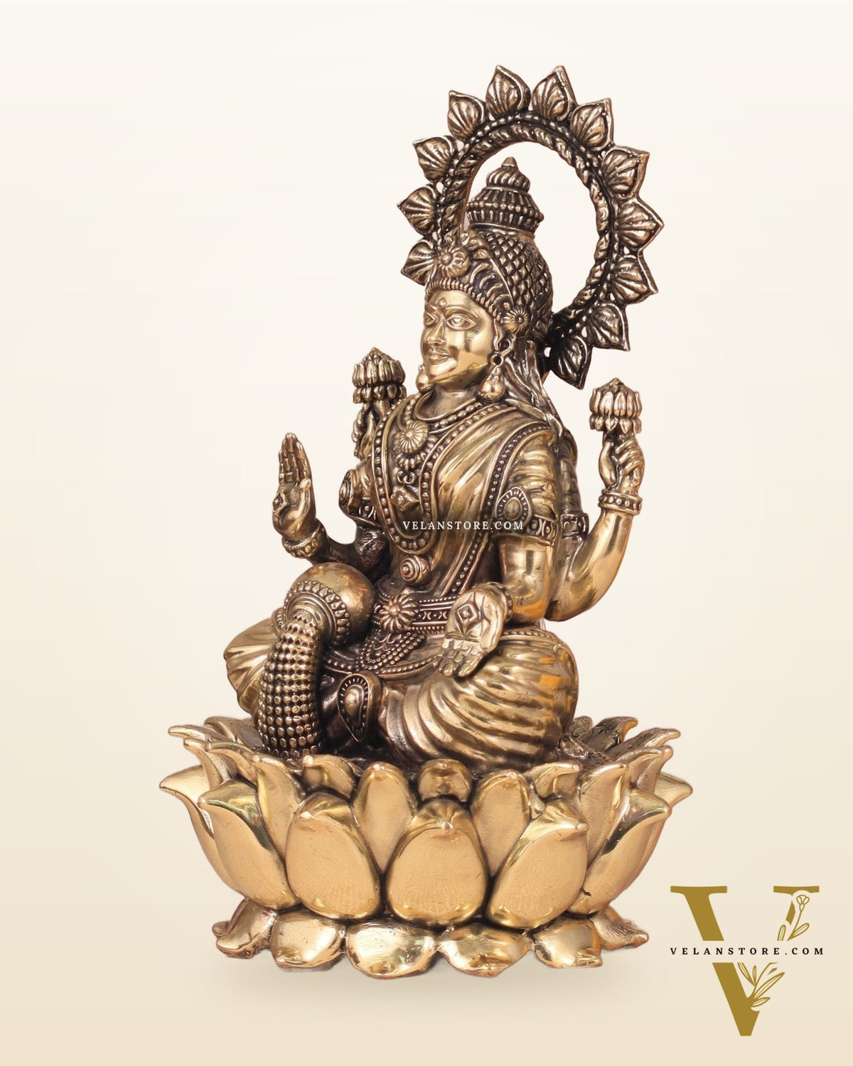 Brass Superfine lakshmi Idol - 8"