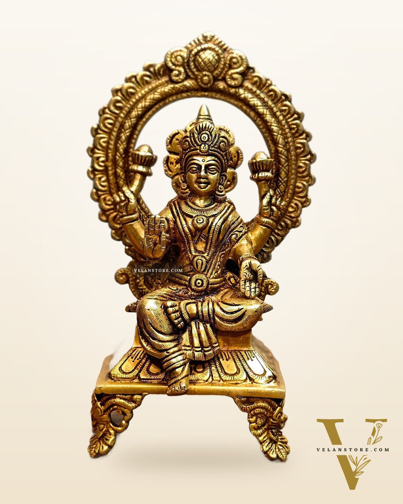 Brass SuperFine Lakshmi idol 9.5"