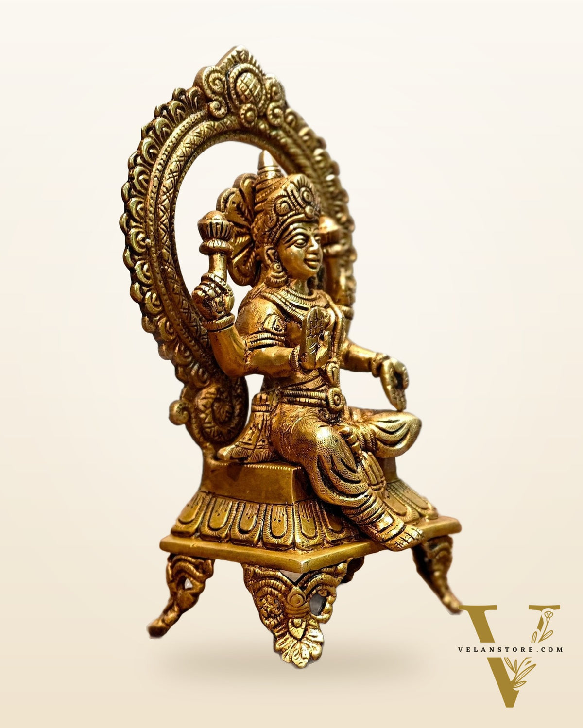 Brass SuperFine Lakshmi idol 9.5"