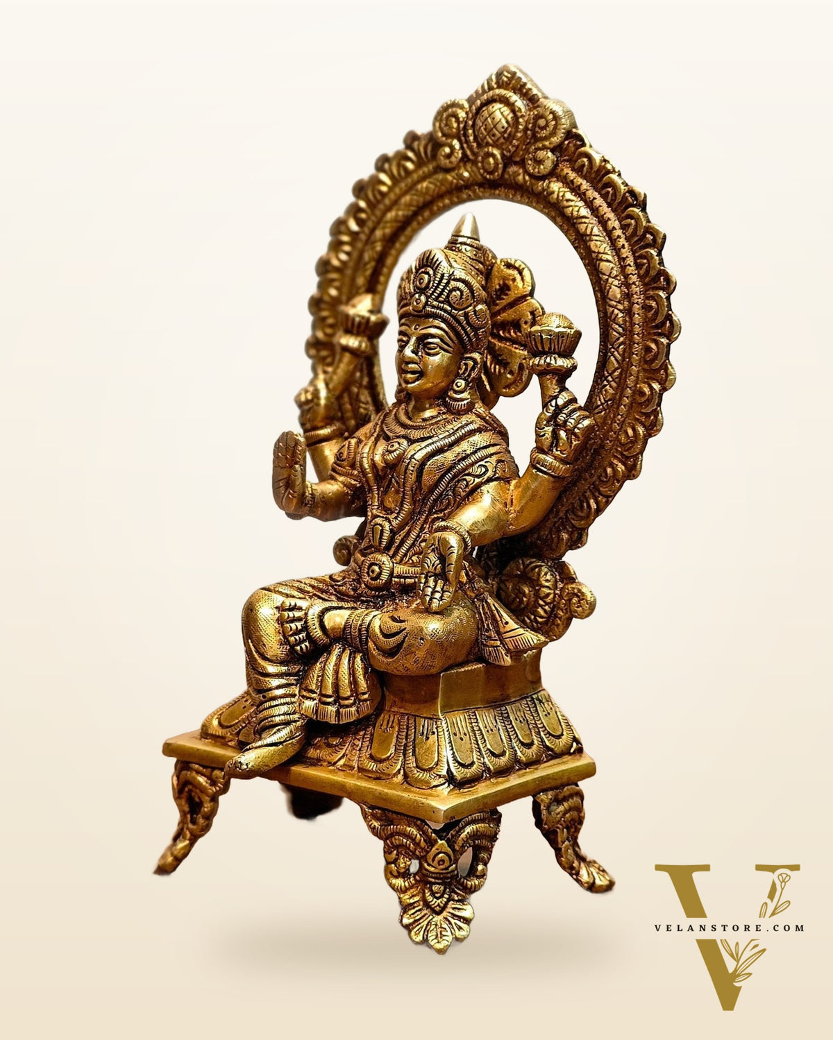 Brass SuperFine Lakshmi idol 9.5"