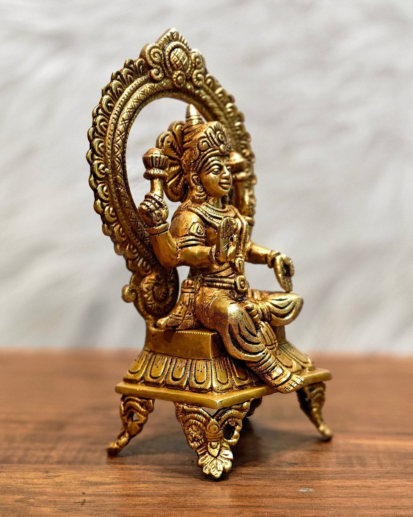 Brass SuperFine Lakshmi idol 9.5"